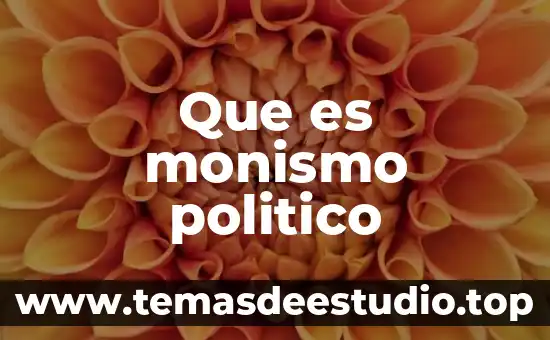 Que es monismo politico