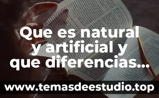 Que es el medio fisico natural y artificial 4 Que es natural y artificial y que diferencias tienen
