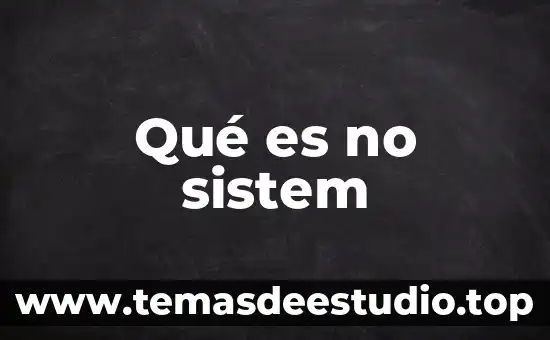 Qué es no sistem