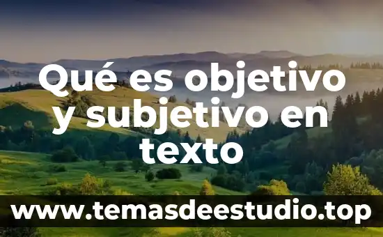Que es ser no subjetivo 7 Qué es objetivo y subjetivo en texto