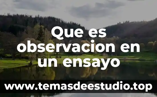 Que es observacion en un ensayo