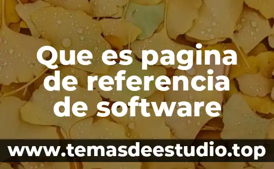 Que es organizacion con referencia 4 Que es pagina de referencia de software