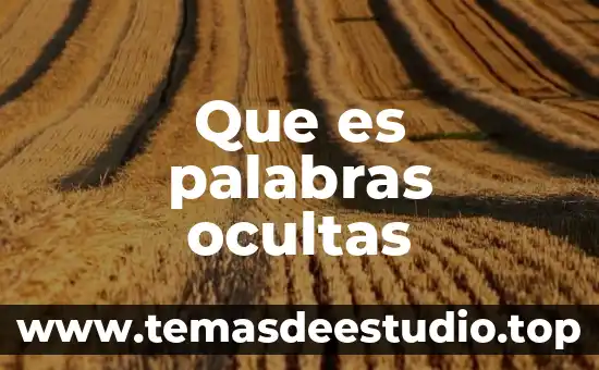Que es palabras ocultas