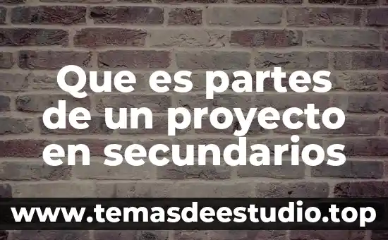 Que es partes de un proyecto en secundarios