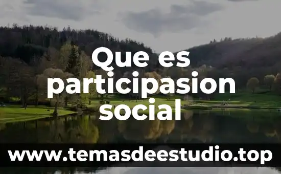 Que es vida social 5 Que es participasion social