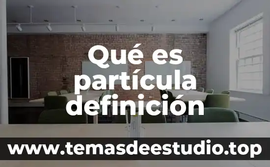 Qué es partícula definición