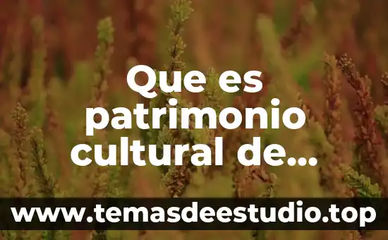 Que es patrimonio cultural de nuestro pais