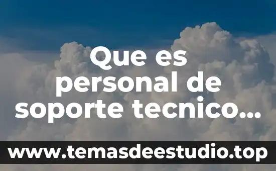 Que es personal de soporte tecnico de software aplicativo