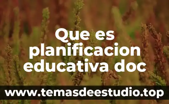 Que es planificacion educativa doc