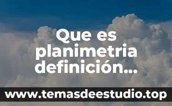Que es planimetria definición unam