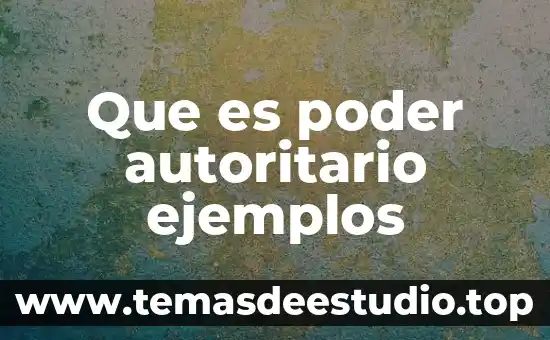 Que es poder autoritario ejemplos