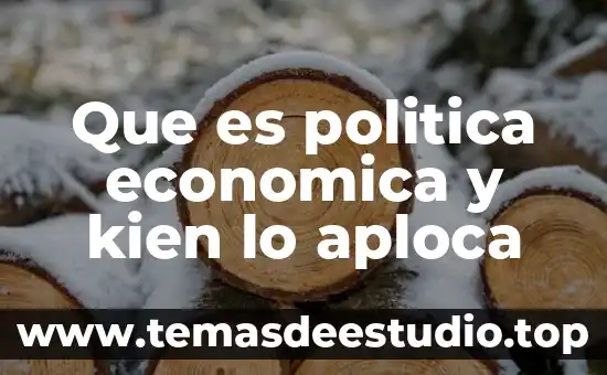 Qué es la política económica concepto 5 Que es politica economica y kien lo aploca