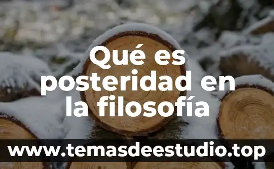Qué es osado en filosofía 3 Qué es posteridad en la filosofía