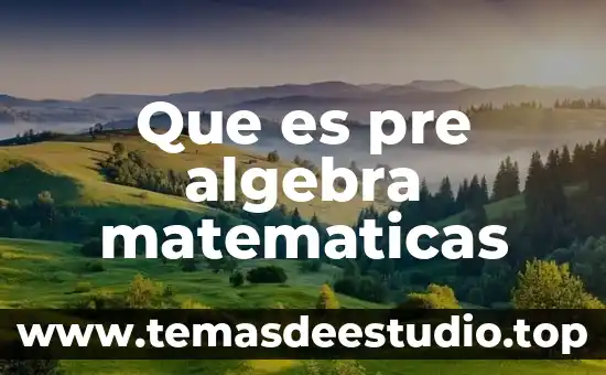 En las matemáticas que es una función 6 Que es pre algebra matematicas