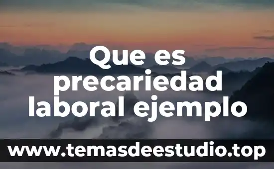 Que es precariedad laboral ejemplo