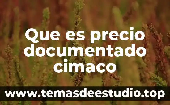 Que es precio documentado cimaco