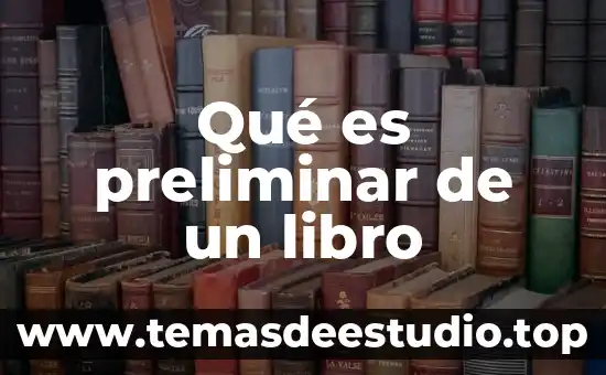 Qué es preliminar de un libro