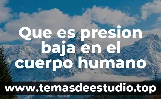 Que es el cuerpo humano enciclopedia 6 Que es presion baja en el cuerpo humano