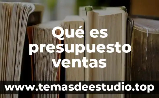 Qué es presupuesto ventas