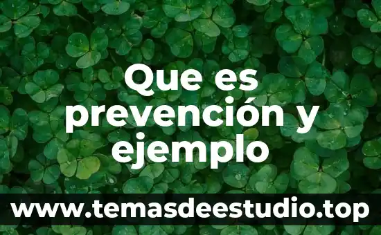 Que es prevención y ejemplo
