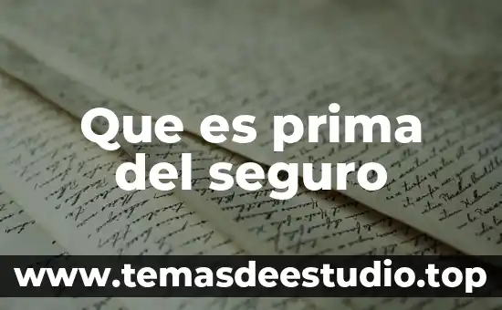 Que es prima del seguro