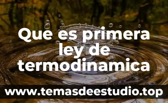 Que es primera ley de termodinamica