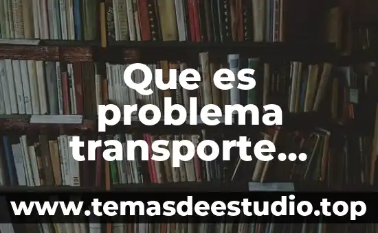 Qué es la definición estratégica 5 Que es problema transporte definicion