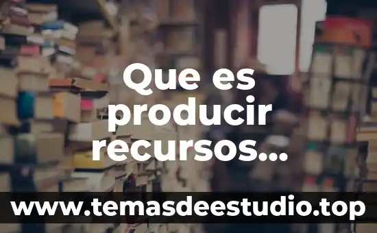 En un proyecto que es la definición de recursos 7 Que es producir recursos financieros