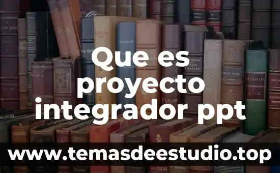 Que es proyecto integrador ppt