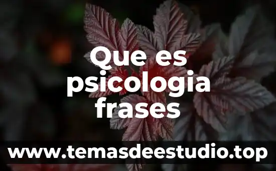 Que es psicologia frases