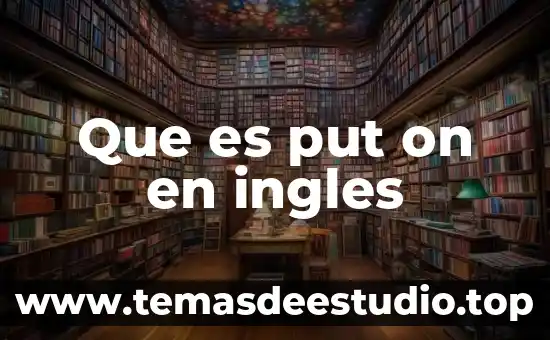 Que es nombre o sujeto en ingles ejemplos 6 Que es put on en ingles