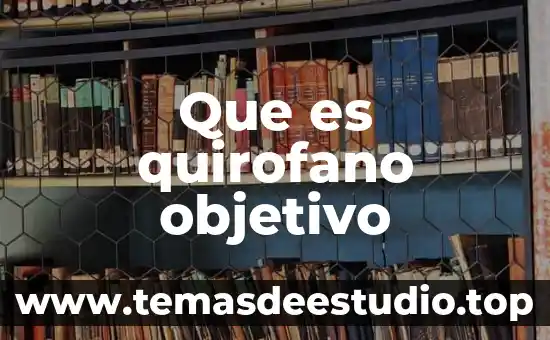 Definicion y concepto de que es un objetivo 5 Que es quirofano objetivo