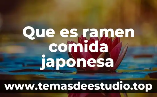 Que es ramen comida japonesa