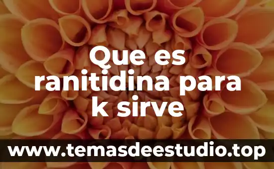 Que es ranitidina para k sirve