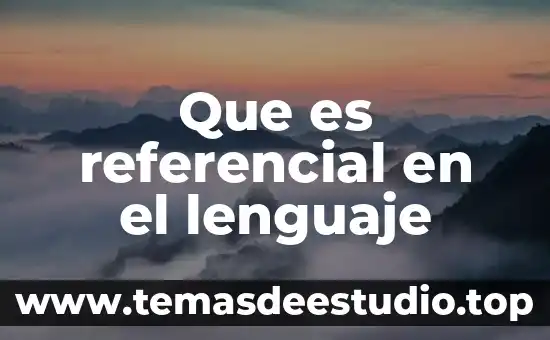 Que es un marco referencial en una tesis 6 Que es referencial en el lenguaje
