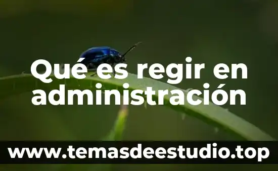 Qué es regir en administración