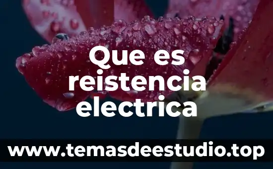 Que es una planta de electrica 6 Que es reistencia electrica