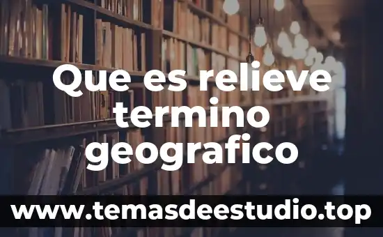 Que es relieve termino geografico