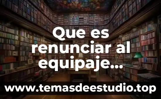 Que es renunciar al equipaje documentado