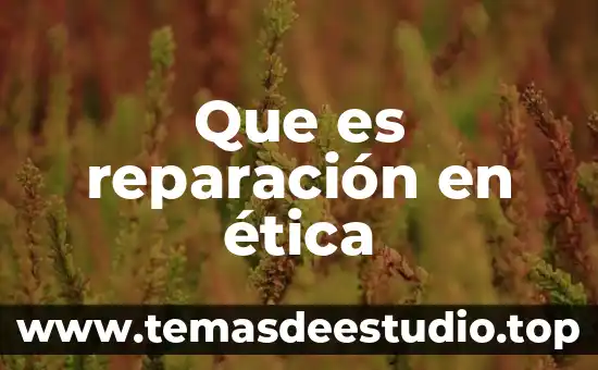Que es reparación en ética