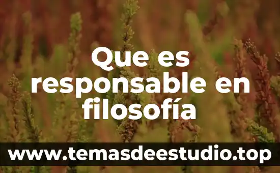 Análisis de qué es la filosofía 4 Que es responsable en filosofía