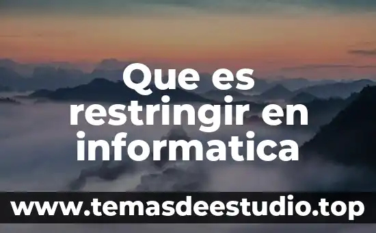 Que es restringir en informatica