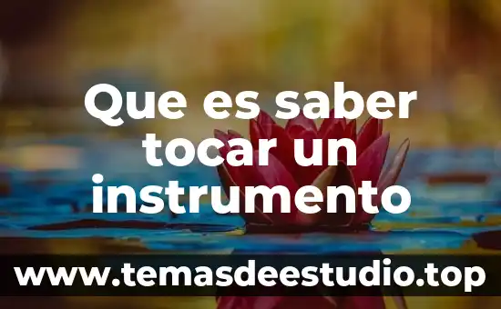 Que es saber 6 Que es saber tocar un instrumento