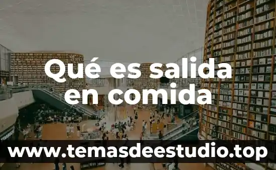 Que es comida inorganica 5 Qué es salida en comida