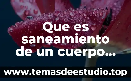 Que es la temperatura endotermico en el cuerpo 5 Que es saneamiento de un cuerpo de agua