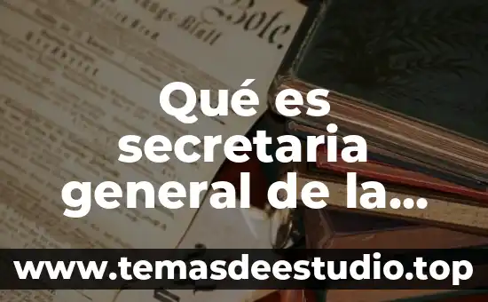 Qué es la coordinación general de universidades tecnológicas y politécnicas 5 Qué es secretaria general de la ONU