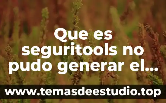 Que es seguritools no pudo generar el archivo pkcs12