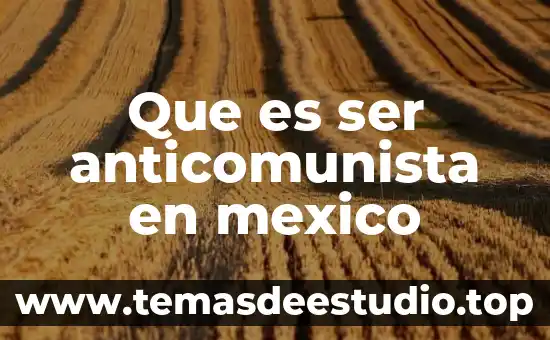 Que es ser anticomunista en mexico