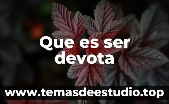 Que es ser devota