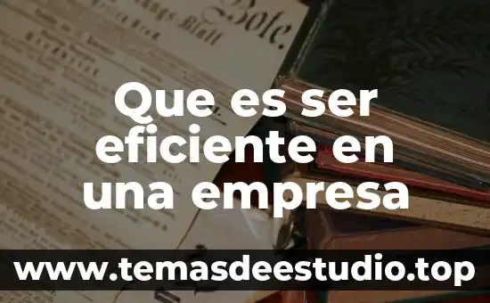 Que es ser eficiente en una empresa